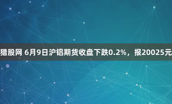 猎股网 6月9日沪铝期货收盘下跌0.2%，报20025元