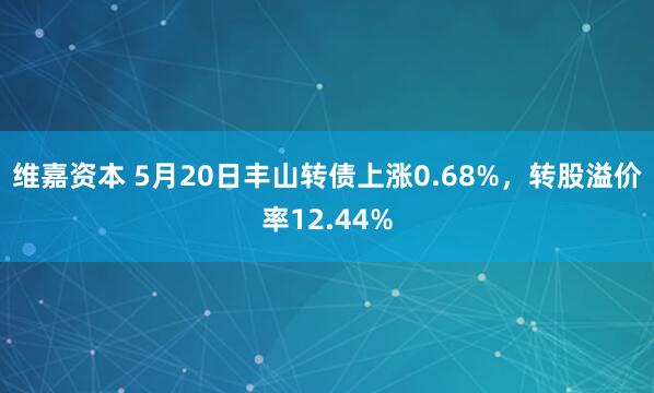 维嘉资本 5月20日丰山转债上涨0.68%，转股溢价率12.44%