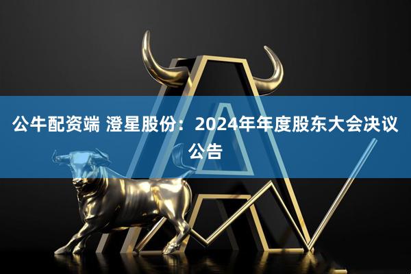 公牛配资端 澄星股份：2024年年度股东大会决议公告