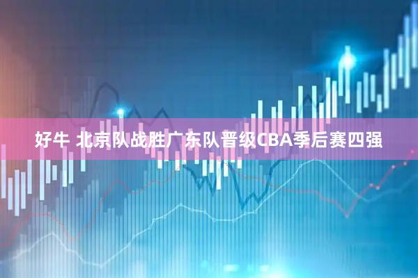 好牛 北京队战胜广东队晋级CBA季后赛四强